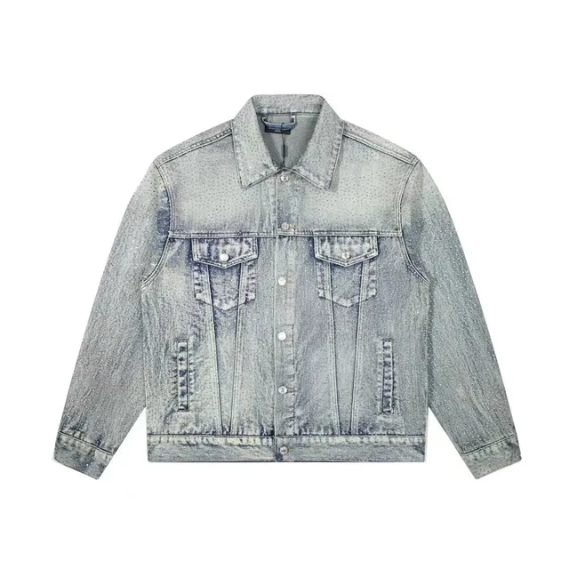 Denim Jacket Acid Wash with Embroidered Detail