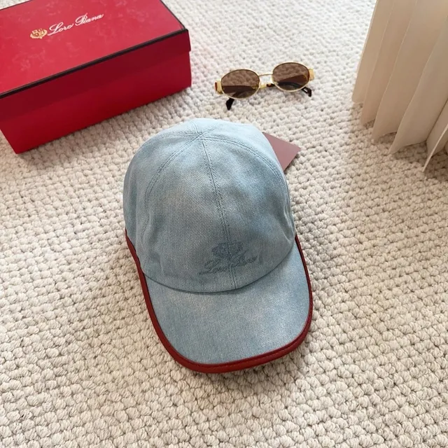 Loro Piana Baseball Cap Denim with Contrasting Brim