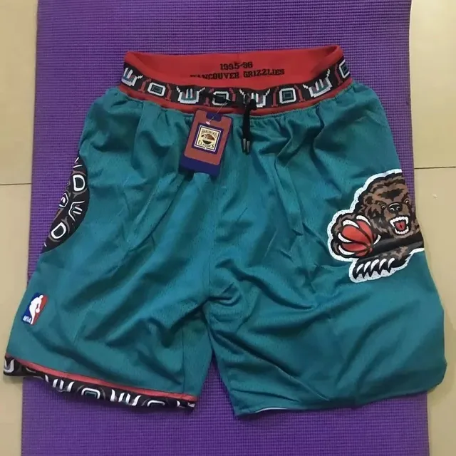 口袋裤灰熊绿色印花球裤
