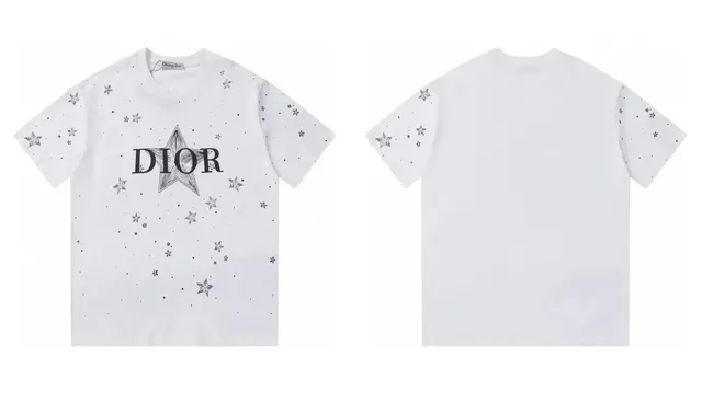 Dior Star Print T-Shirt Studded Stars