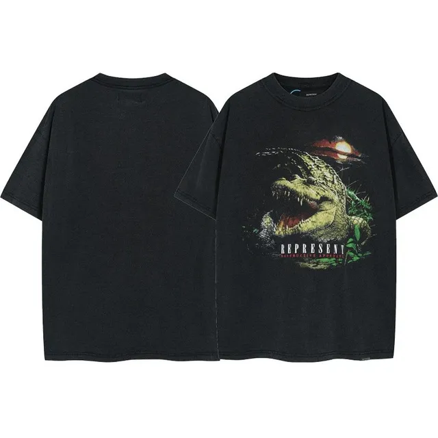 Represent Graphic Tee Crocodile Print