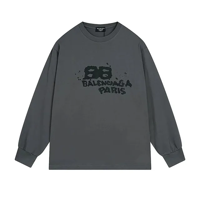 Balenciaga Long-Sleeve Tee BB Logo Print