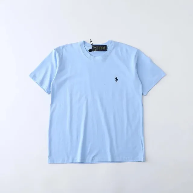 欧码T恤浅蓝色/青标