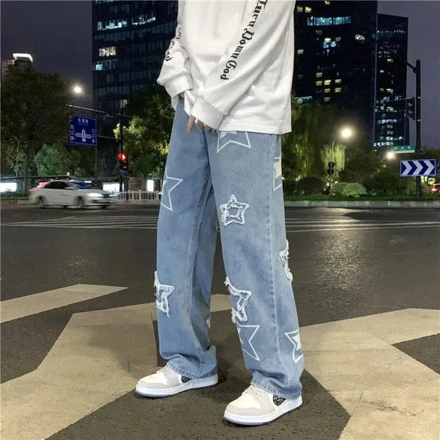 Converse Star-Print Distressed Jeans