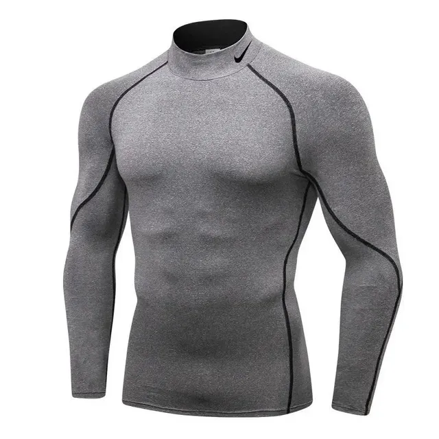 Nike Tech Fleece Mock Neck Heather Grey with Black Accents