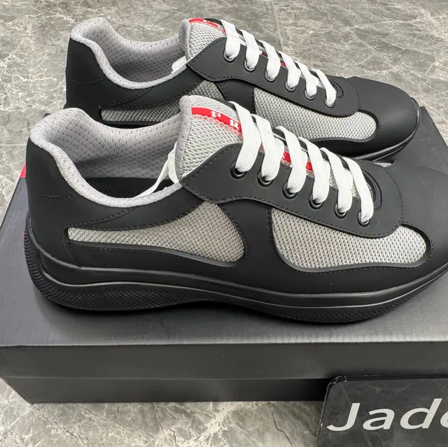 Prada Cleated Sneaker Black Grey Mesh