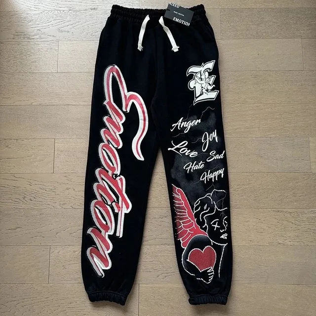 Sweatpants Emotion Graphic Print