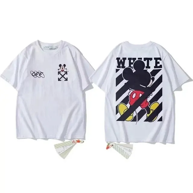 Off-White × Disney Mickey Mouse Tee Diagonal Stripe Print
