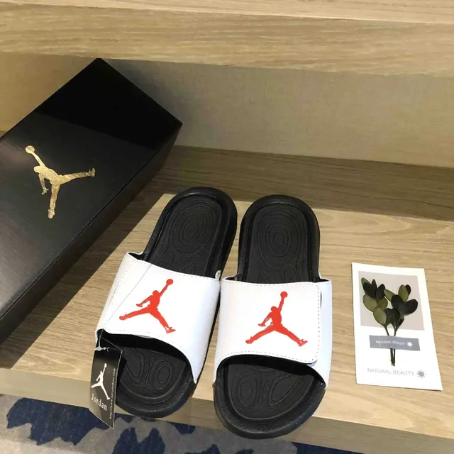 Jordan Slide Sandals White/Black/Red
