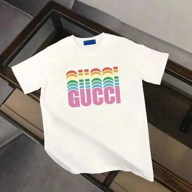 Gucci Rainbow Logo Tee Rainbow Print
