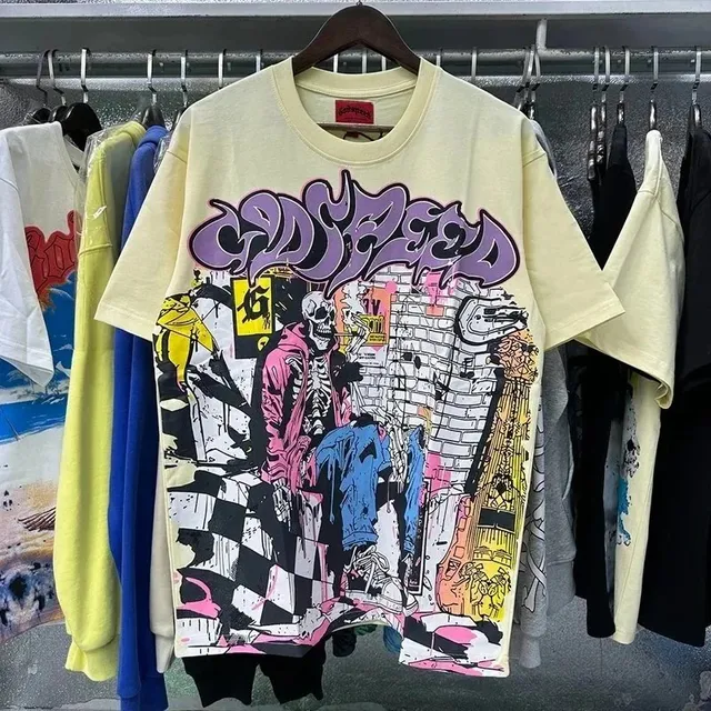 Corteiz Graphic Tee Graffiti Skull Print