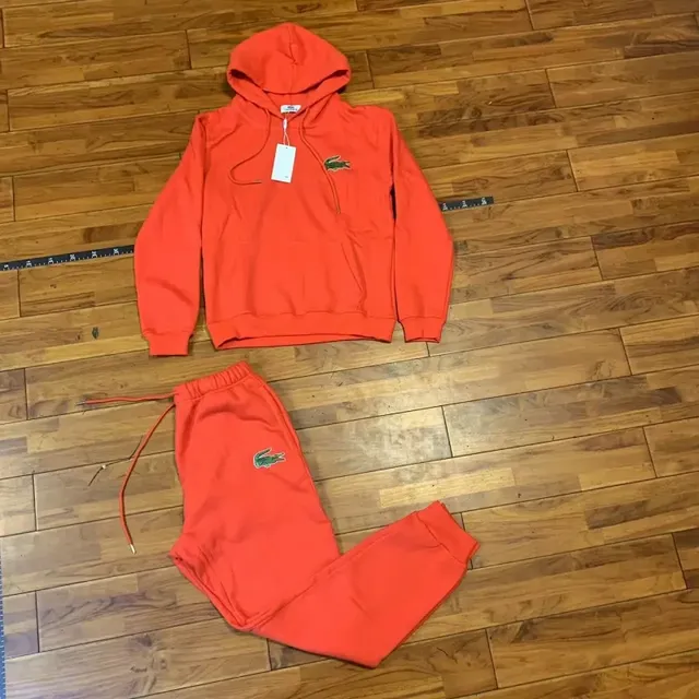 Lacoste Hoodie and Joggers Set Vibrant Orange