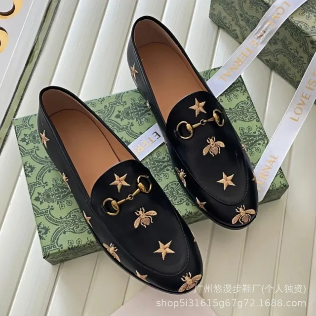 Gucci Horsebit Loafer Bee and Star Embroidery