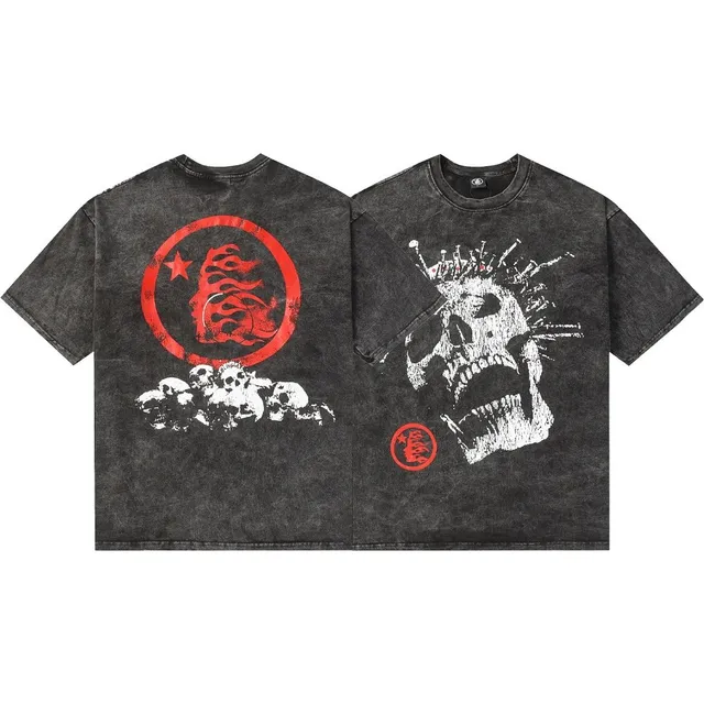 Hellstar Skull Graphic Tee Acid Wash
