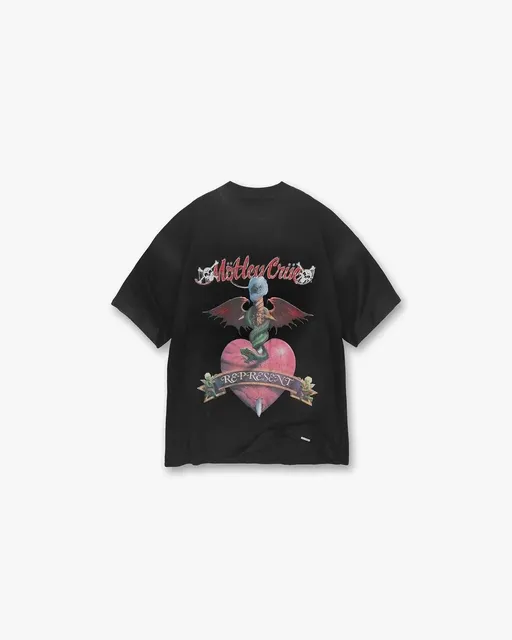 Represent Graphic Tee Motley Crue Heart Print