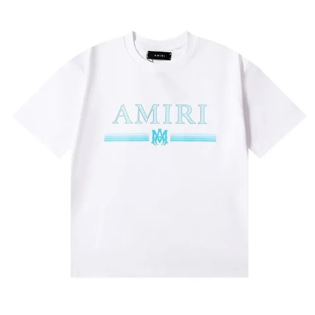 Amiri Logo Tee Ice Blue Logo