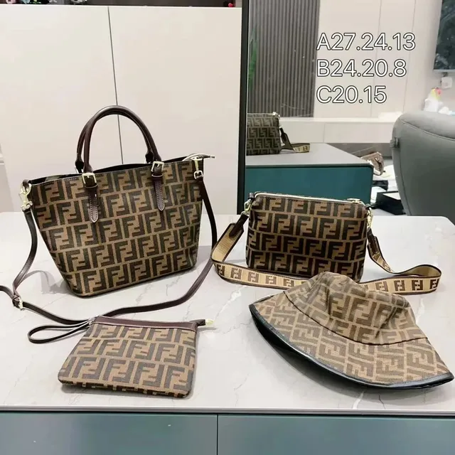 Fendi FF Logo Set Monogram Canvas