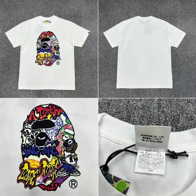BAPE Shark Hoodie Tee Graffiti Ape Head