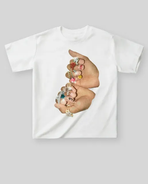 Balenciaga Graphic T-Shirt Hands with Rings Print
