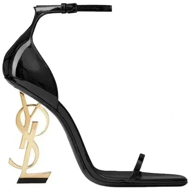 Saint Laurent Tribute Sandal Monogram Heel