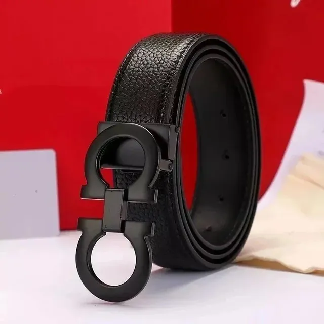 Ferragamo Gancini Belt Matte Black Gancini Buckle