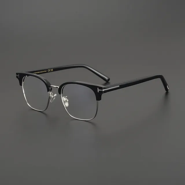 Tom Ford Clubmaster Matte Black with Silver Accents