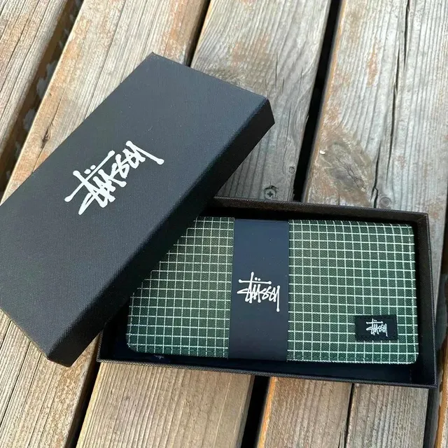 Stüssy Checkered Wallet Green Grid