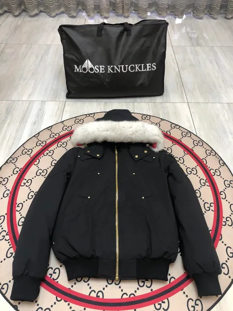 Moose Knuckles Puffer Jacket Fur Trim Hood
