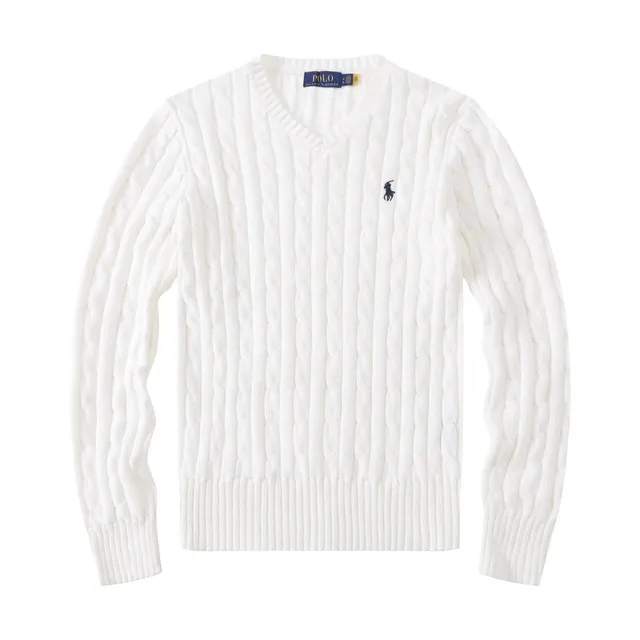 Polo Ralph Lauren Cable Knit V-Neck Sweater Classic Cable