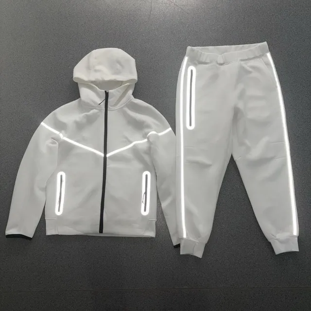Nike Tech Fleece Hoodie and Joggers Reflective Stripe