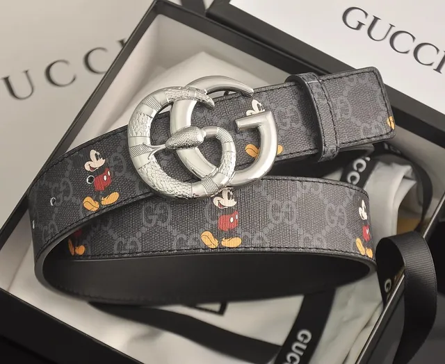 Gucci × Disney GG Marmont Belt Mickey Mouse Print