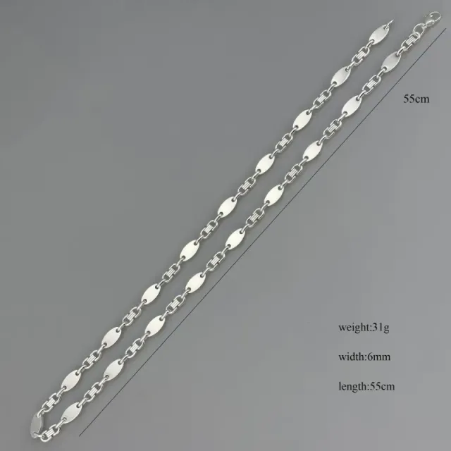 银色项链6mm*55cm