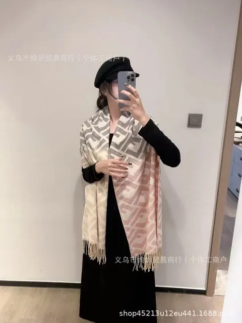 Fendi FF Logo Scarf Geometric Print