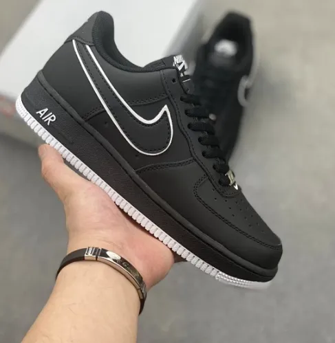 Nike Air Force 1 Low Triple Black with White Swoosh