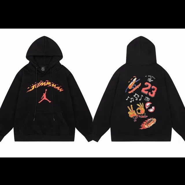 Jordan × Travis Scott Hooded Sweatshirt Flame Script Graphic