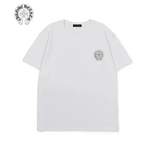 Chrome Hearts Short-Sleeve T-Shirt Cross Logo Embroidery