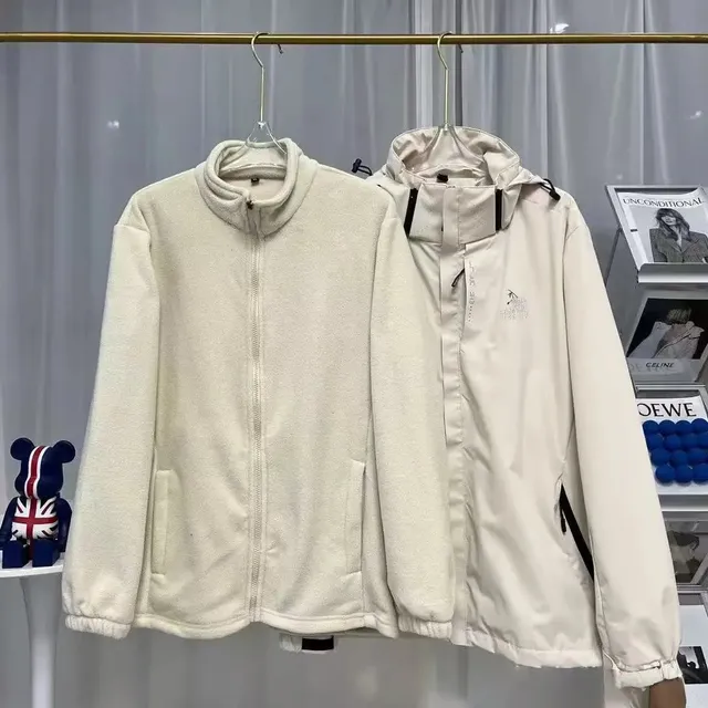 Fleece Jacket and Windbreaker Two-Piece Set