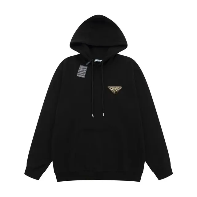 Prada Hooded Sweatshirt Triangle Logo Patch