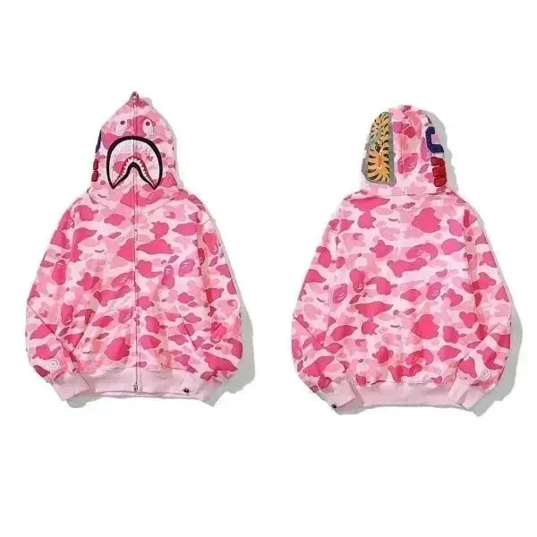 BAPE Shark Hoodie Pink Camo