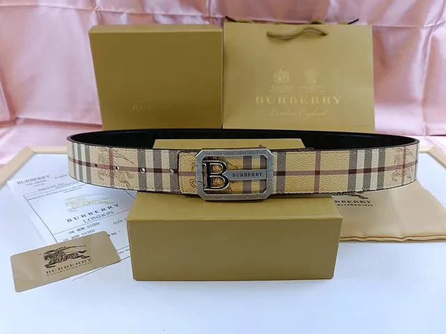 Burberry Check Print Belt Haymarket Check