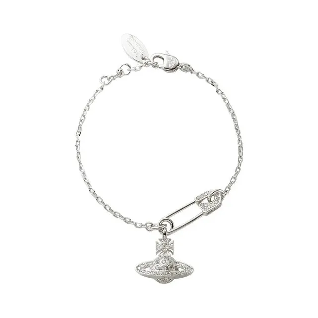 Vivienne Westwood Orb Safety Pin Bracelet Crystal-Embellished