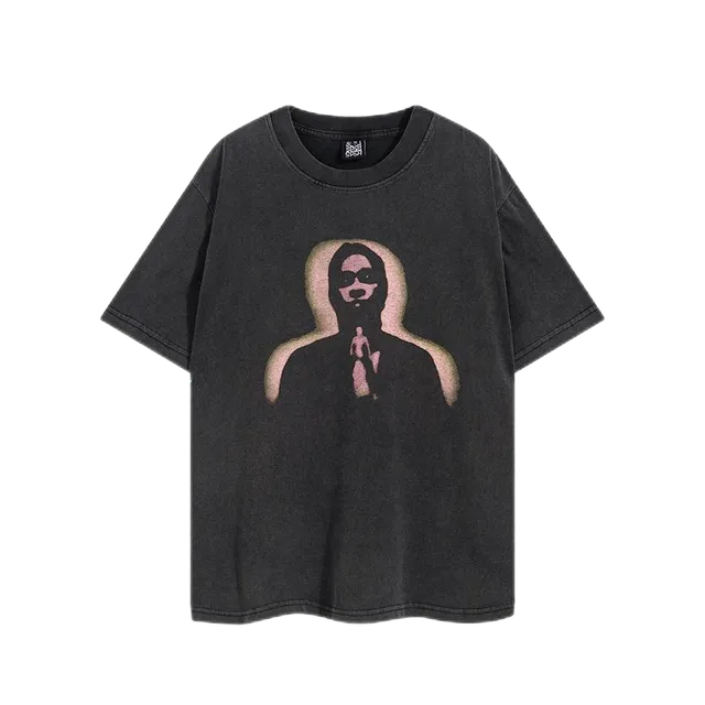 Sp5der Graphic Tee Hooded Figure Print
