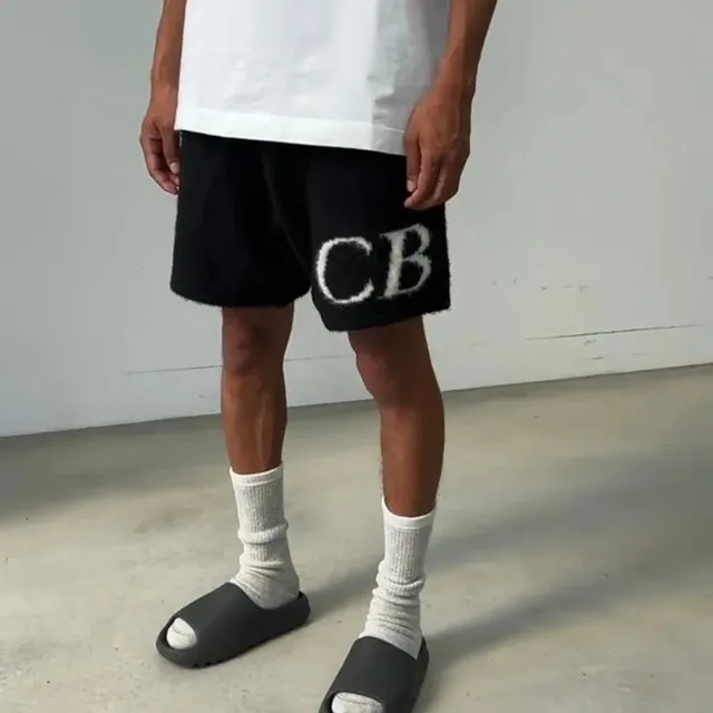 Cole Buxton CB Logo Shorts Fuzzy Knit