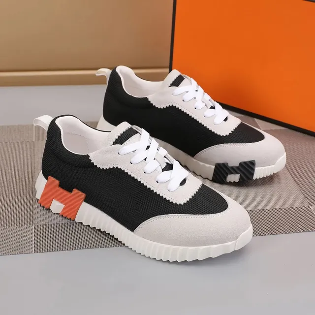 Hermès H-Ride Sneaker Black White Orange