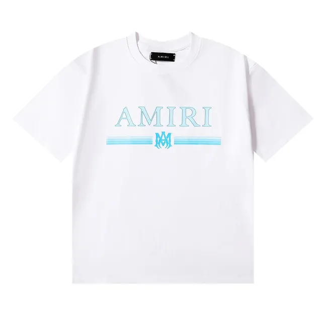 Amiri Logo Graphic Tee Ice Blue Logo