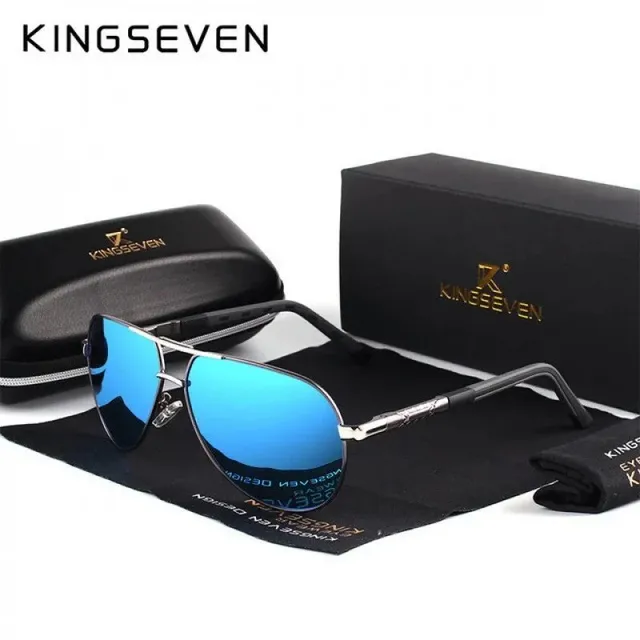 Kingseven Aviator Sunglasses Mirror Blue Lens