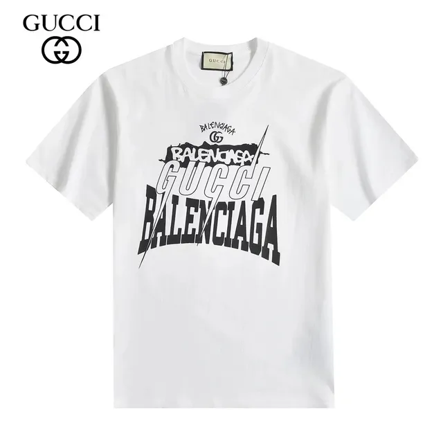 Graphic T-Shirt Gucci x Balenciaga Logo Print