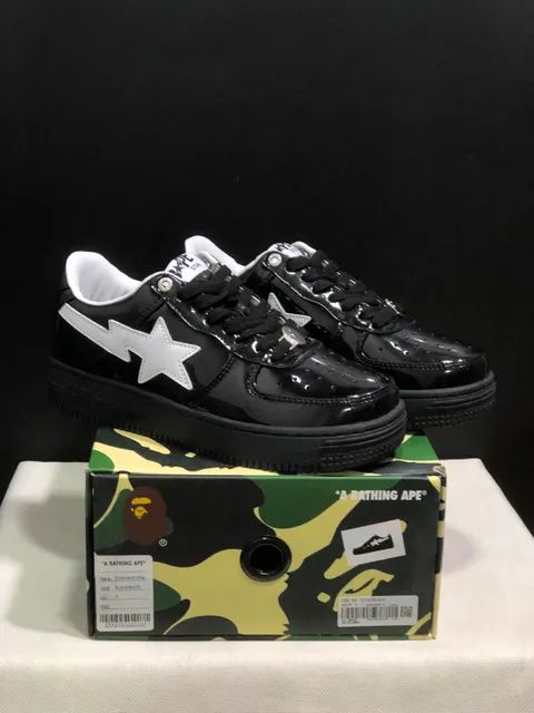 BAPE Shark Glossy Patent Black/White