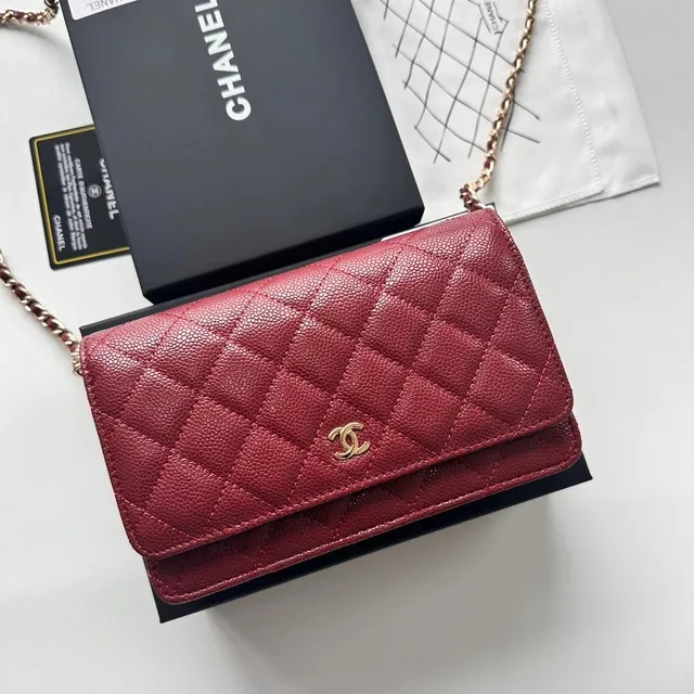 Chanel Classic Flap Wallet on Chain Quilted Caviar Leather