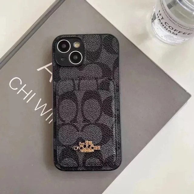 Coach Phone Case with Cardholder Signature Canvas